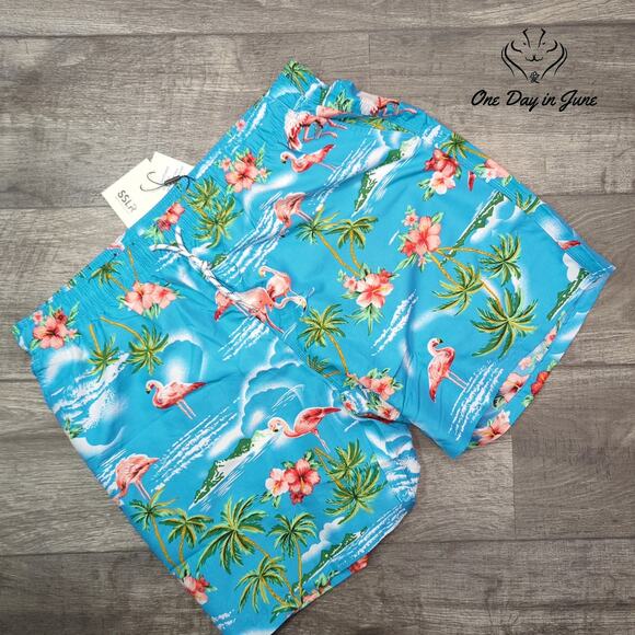 SSLR Flamingo Board Shorts Size 38 - Picture 1 of 7
